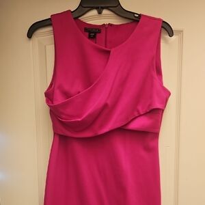 Fuchsia Draped Midi Dress